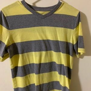 Yellow & gray striped tee
